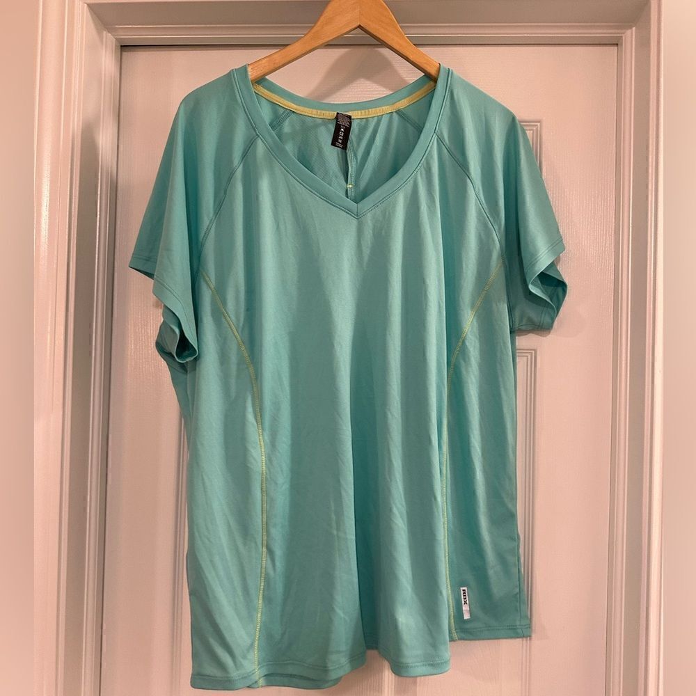 RBX Turquoise Blue Performance Short Sleeve Active Tee size 2X